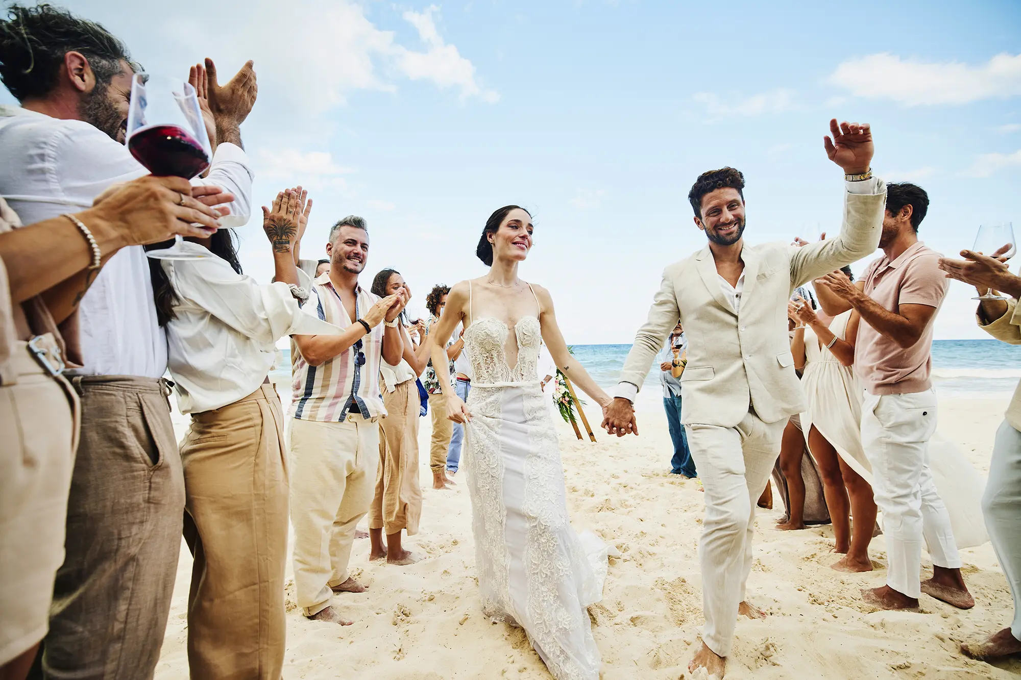Couple getting married on a beach